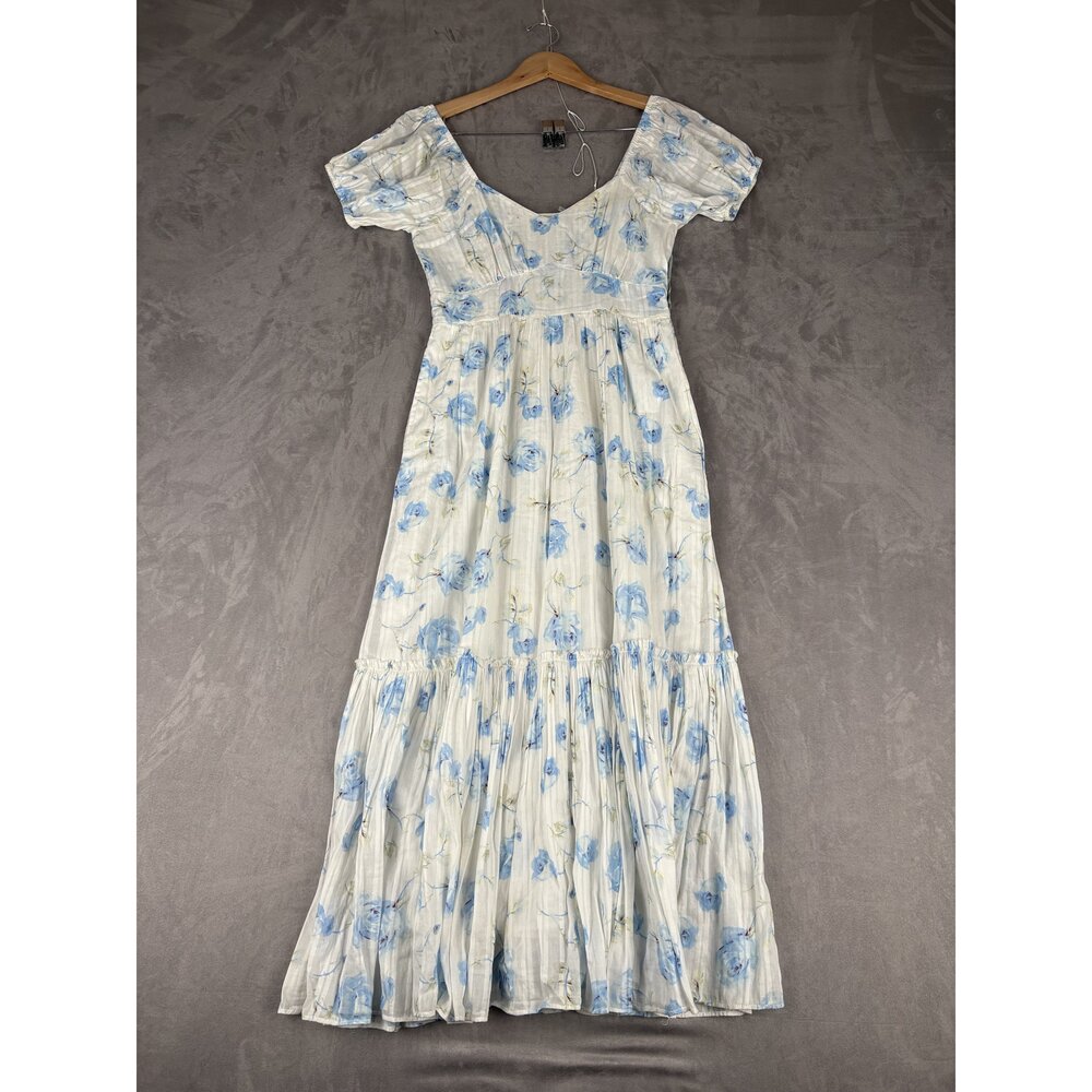 Loveshackfancy Blue Floral Tiered Maxi Dress Size 4 - Picture 2 of 11